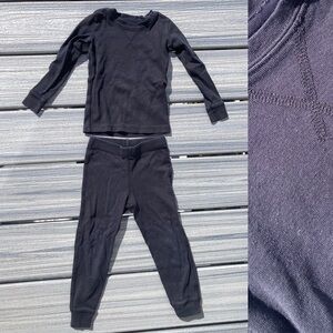 PRIMARY - Organic Cotton Black Long Sleeve Pajama Set - 2T 3T